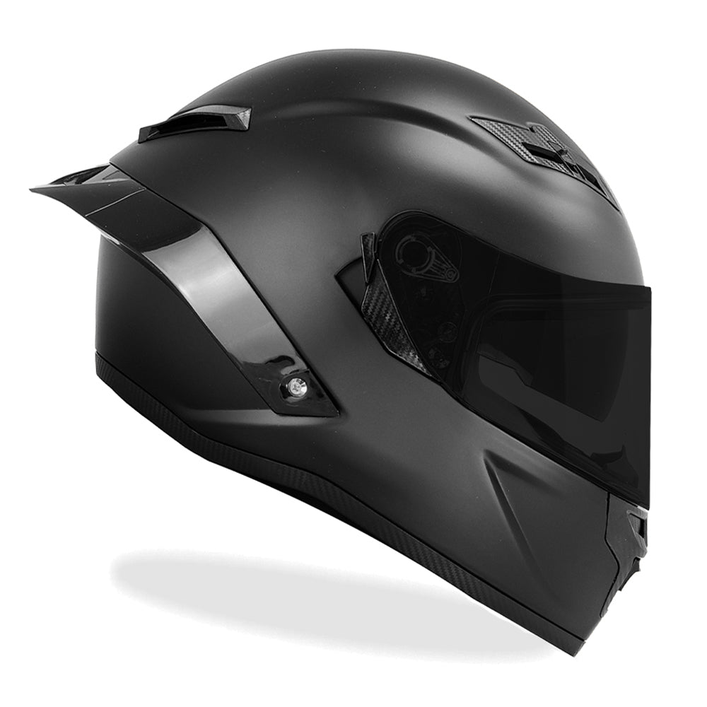 DOT Approved Full Face Motorcycle Helmet Matte Black With 8