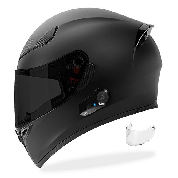 GDM Ghost Motorcycle Helmet with Bluetooth Headset rideGDM