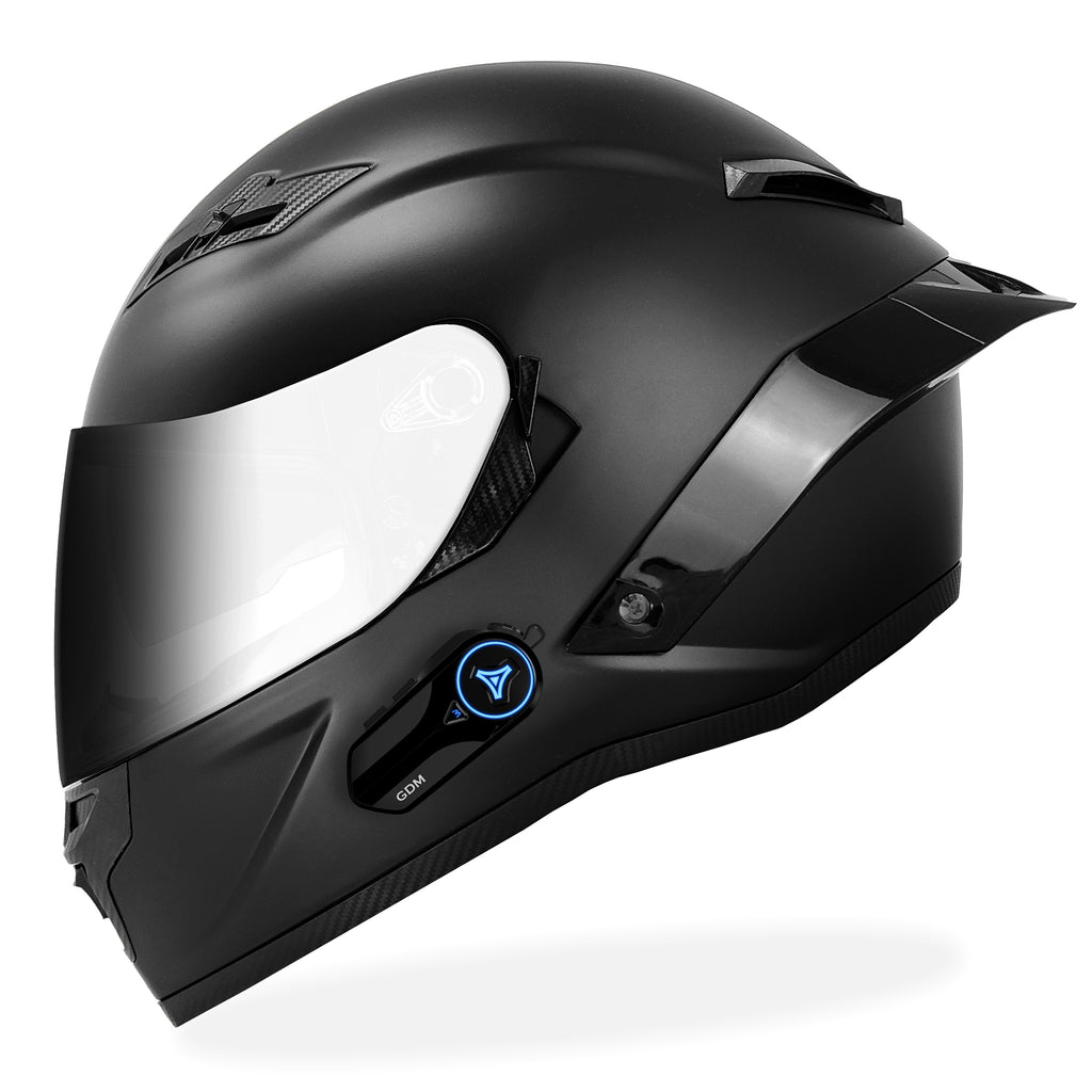 GDM VENOM HYPERSONIC Motorcycle Helmet Intercom Bluetooth Headset Matte  Black